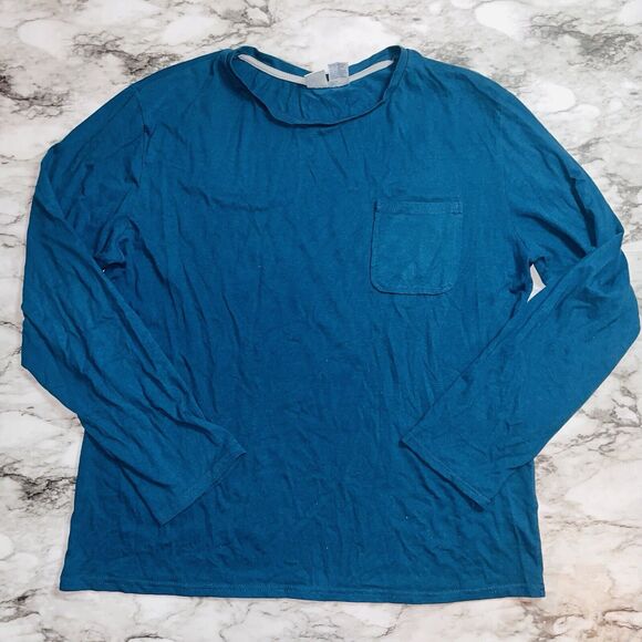 Highland Originals | Long Sleeve Shirt Pocket Crew Neck | Teal | Women | XL - Picture 1 of 4
